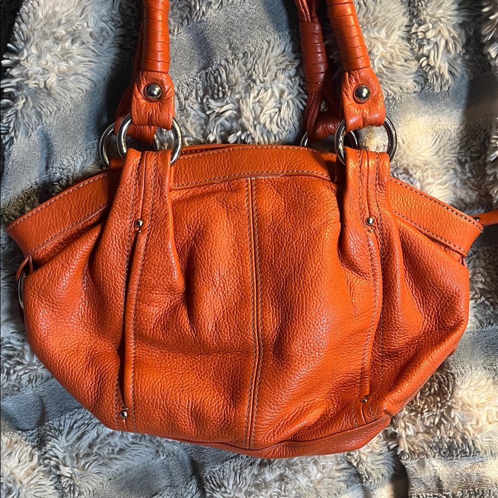 Vintage Tiganello Orange Leather Shoulder Bag - Picture 2 of 13